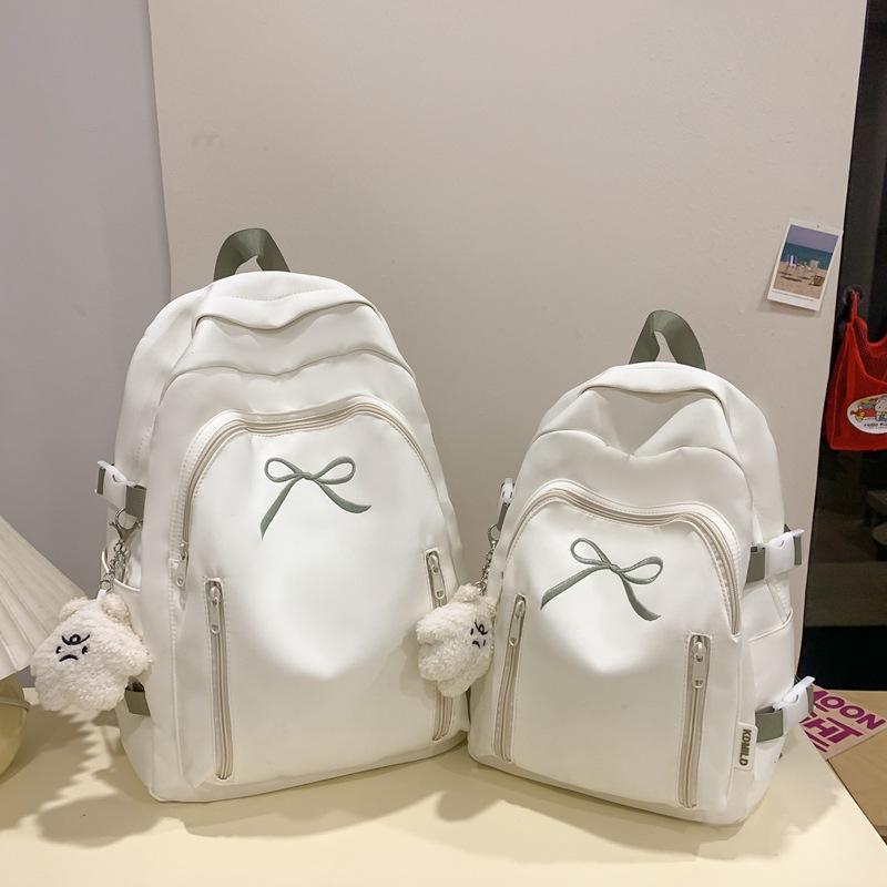Рюкзак с бантом и принтом, однотонный студенческий школьный женский рюкзак большой емкости