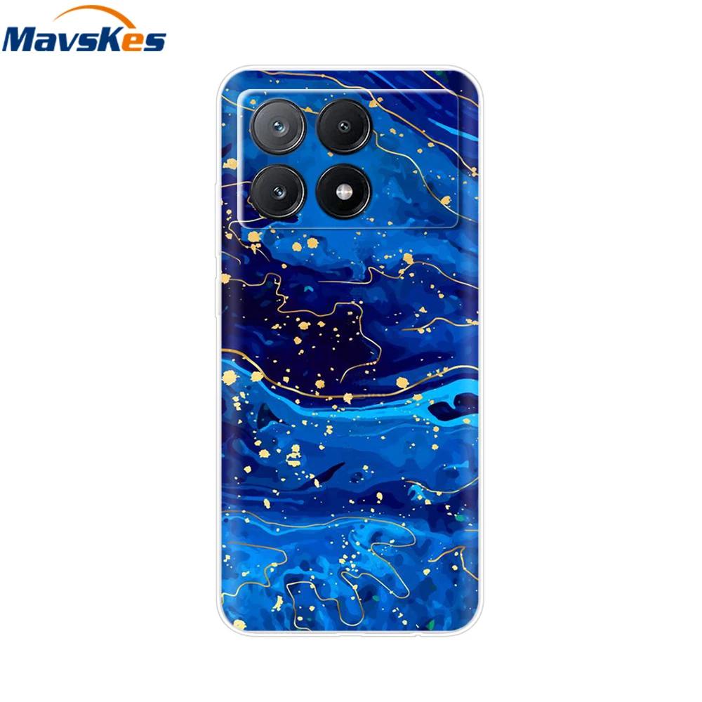 Чехол для Xiaomi Poco X6 Pro Мягкий окрашенный ТПУ чехол для телефона Для Xiomi Poco X6 PocoX6 Pro 5G Силиконовый чехол Цветочный Fundas Защитный