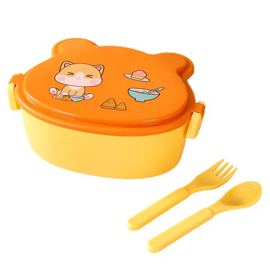 Контейнер для обеда, полезный двухслойный портативный милый детский ящик для хранения еды с героями мультфильмов, поставки для пикника