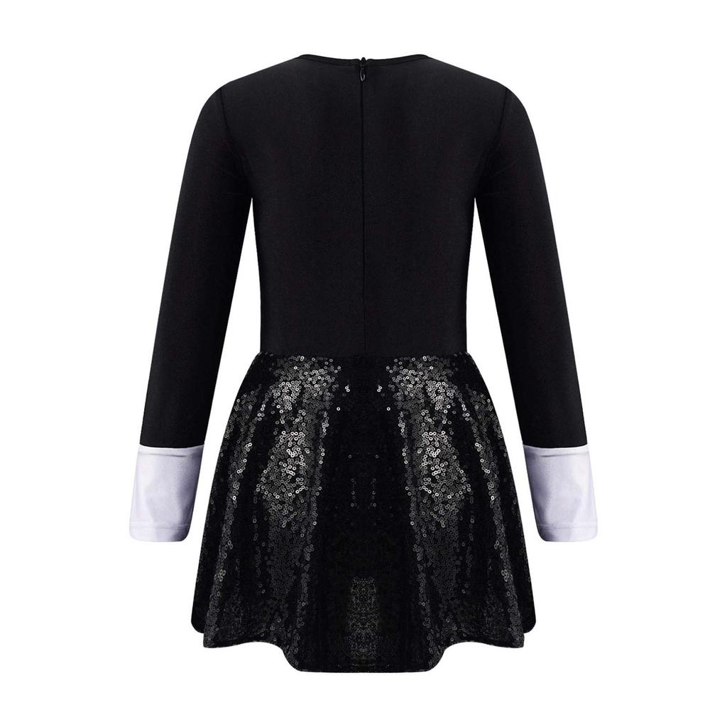 Детский костюм циркового манежа с длинными рукавами и блестками для девочек, современное трико для джазовых танцев, платье