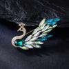 Light Luxury Elegant Gradual Change Crystal Peacock Brooch High-end Fashion Exquisite Pin Women Elegant Atmosphere Corsage Accessories