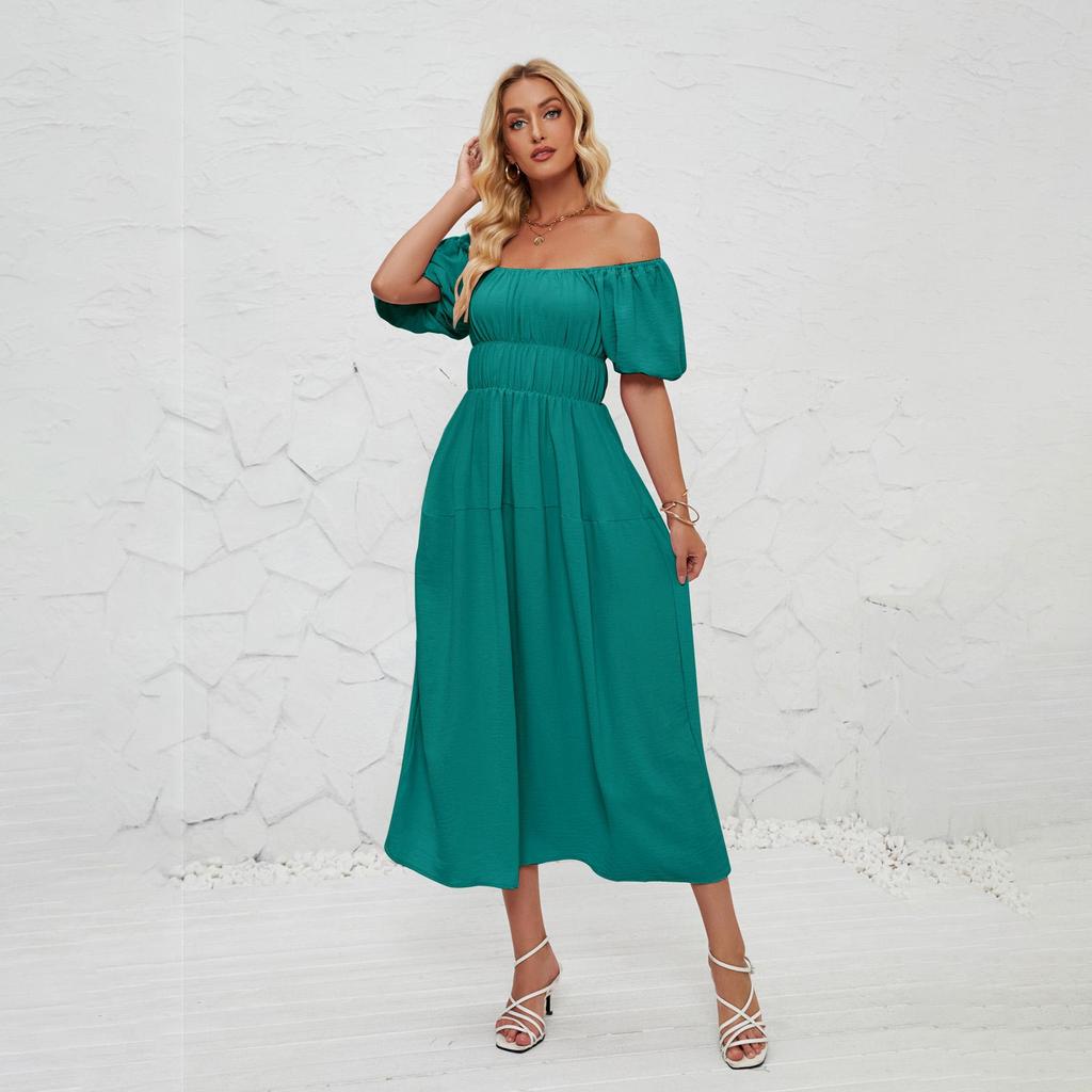 Летнее женское модное однотонное плиссированное платье без бретелек длиной до щиколотки с v-образным вырезом