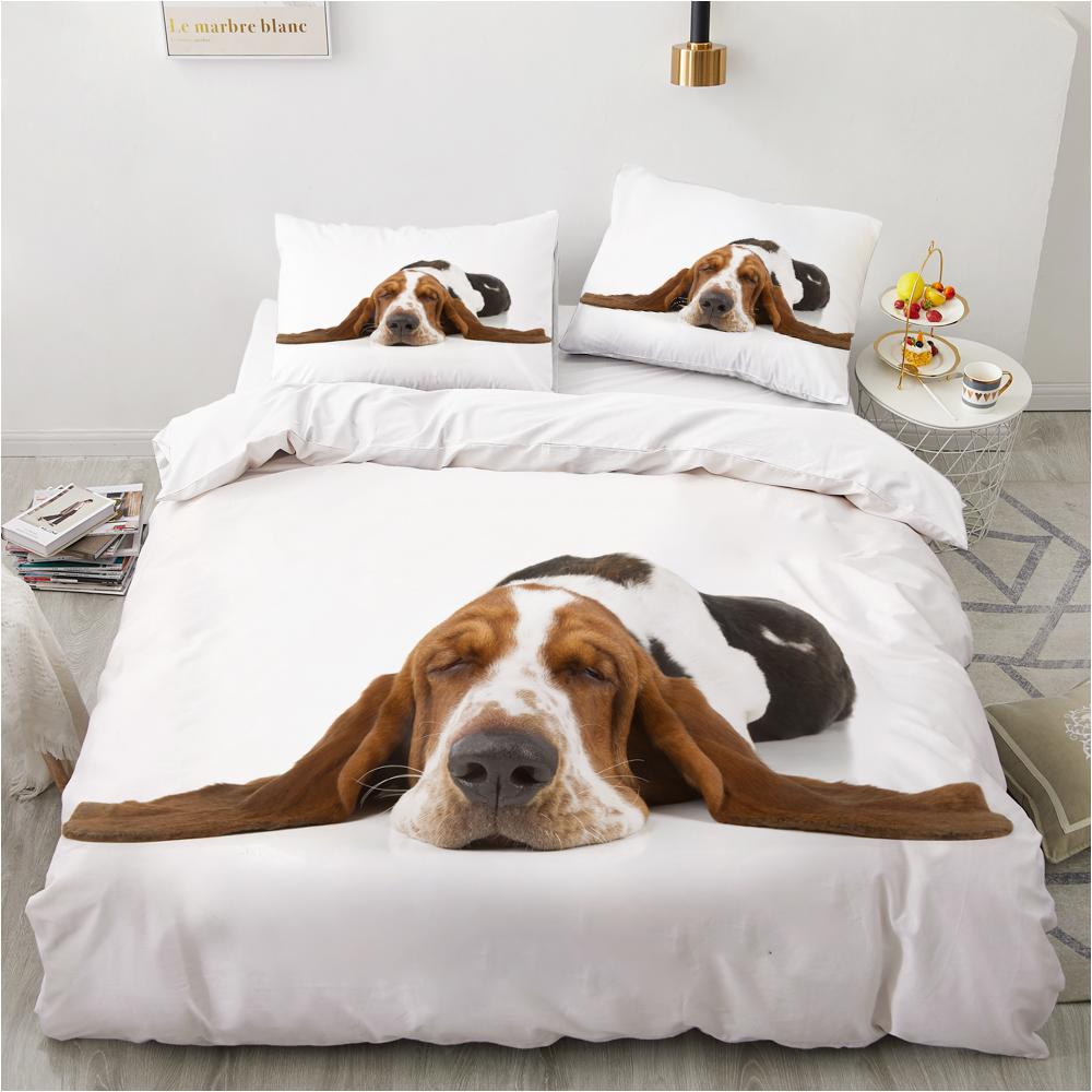Dog Duvet Cover Set Double Queen King Size Bedding Set Black And White Border Shepherd Soft Comfortable 2/3pcs Twin Quilt Cover