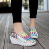 Summer Lazy Shoes Wedge Women Casual Weave Slip On Outdoor Thick Sole Platform Loafers
