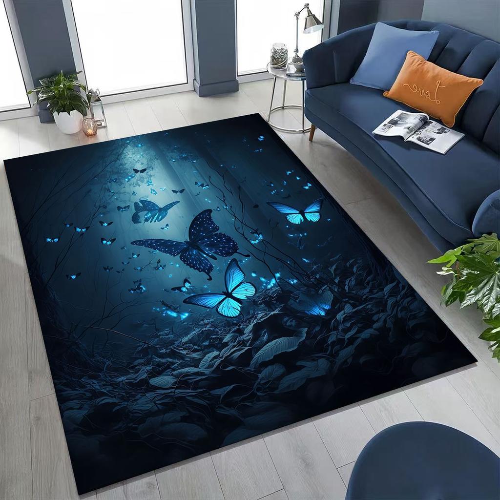 27 Style Dream Butterfly Flower Cartoon Rug for Bedroom Living Room Sofa Home Doormat Decor,Large Kids Play Non-slip Floor Mat