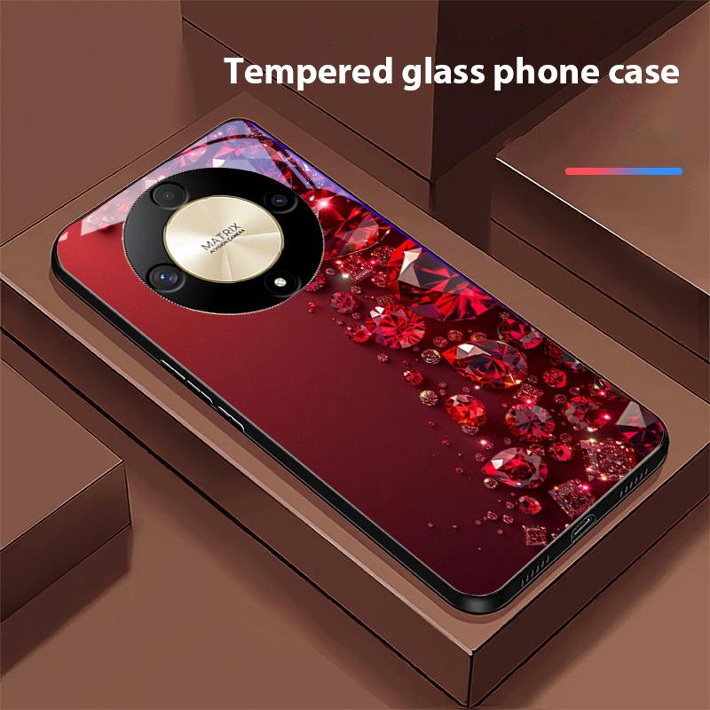 Полностью бриллиантовый чехол для телефона из закаленного стекла для Honor Magic 6 50 70 90 Lite X7b 200 Pro Nova 10 Nova 5T X6 P30 Pura 70 Ultra