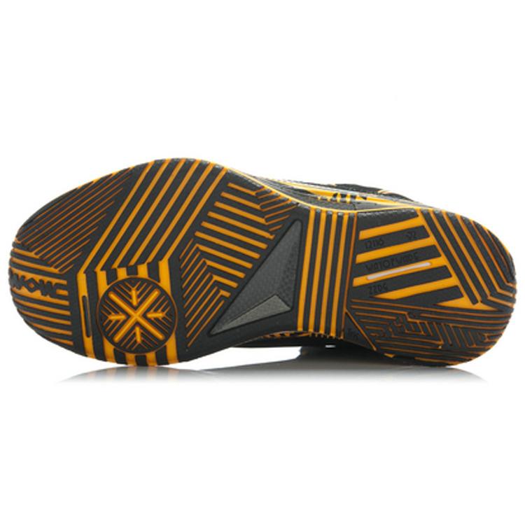Li Ning WOW 2 Амортизирующие износостойкие с возвратом энергии Низкие баскетбольные кроссовки Мужские Черно-желтые ABAH017-6