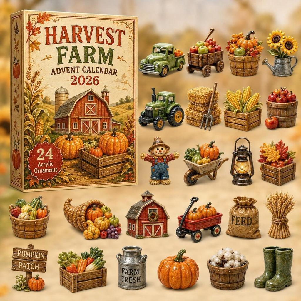 2026 Farm Series Advent Calendar Blind Box, 24-Day Surprise Farm Animal Toy Set, Kids Christmas Countdown Calendar