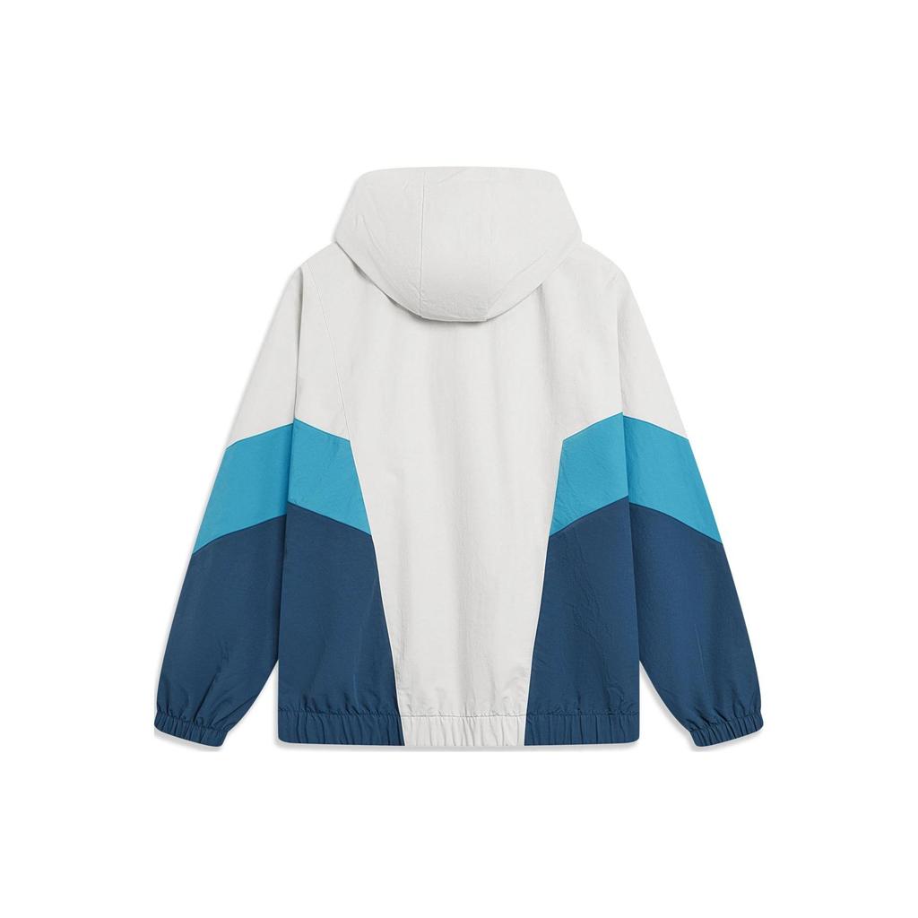 Li Ning Sports Lifestyle Series Color Block Hooded Windbreaker Unisex Outerwear Deep-Water-Duck-Blue AFDT845-6