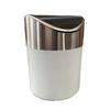 Dust-proof Mini Flip Trash Can Stainless Steel Creative Storage Bin Desktop Trash Can  Makeup Brush