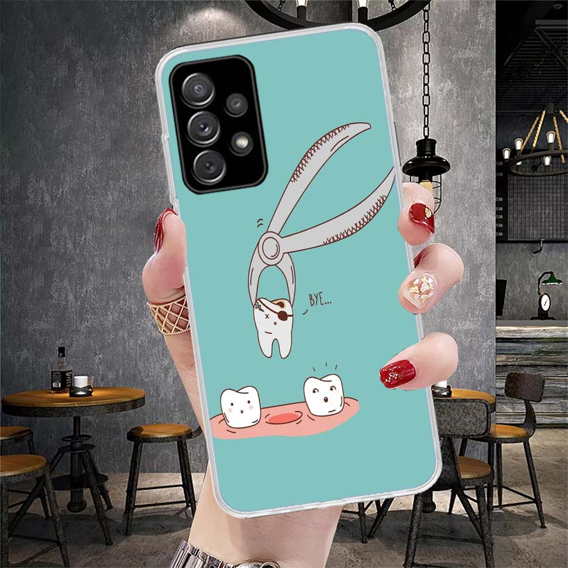 Зуб Мудрости Стоматолог Зуб Мягкий Чехол Для Телефона Для Samsung Galaxy A13 A14 A15 A16 A17 A53 A54 A55 A56 A57 A33 A34 A35 A36 A37 A23 A2