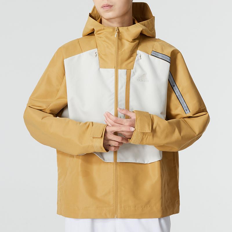 adidas Куртки Мужские Коричневый Желтый С капюшоном Умеренная Другое HM5167