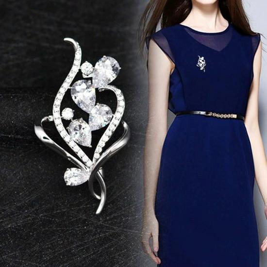 Элегантная блестящая брошь-тюльпан - Классическая бутоньерка для пальто и костюмов