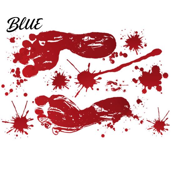 Decorative Window Film Halloween Blood Handprints/Footprints Wall Stickers Removable Decals Spooky Waterproof Scratch-resistant Decal DIY Decoration