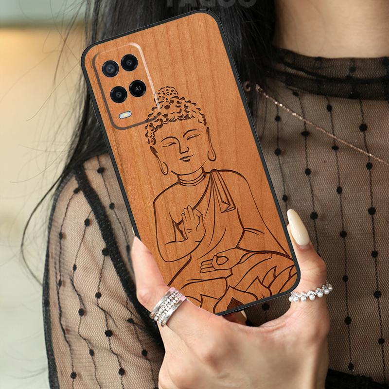 Деревянный чехол Будда Иисус Гваделупский для Oppo A78 A98 A18 A38 A58 A60 A80 A40 A96 A76 A16 A94 A74 A54 A15 A17 A57 A77 A5 Pro