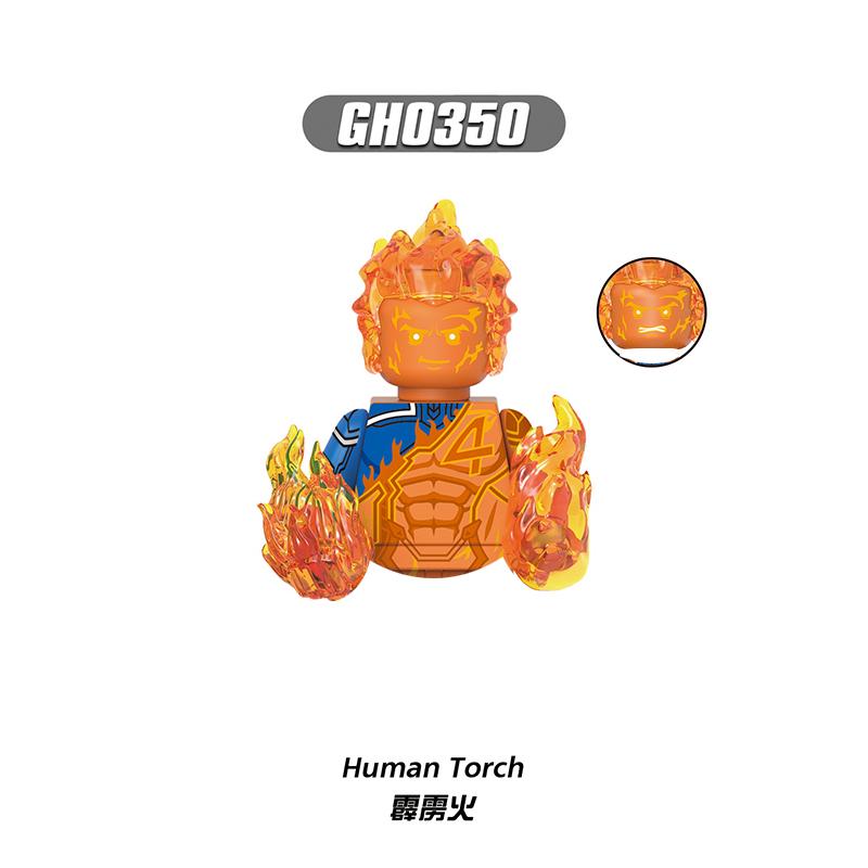 Fantastic Four Human Torch Bricks Diy Toys Gifts Daredevil Punisher Minifigures Building Blocks Mini Action Figures For Children