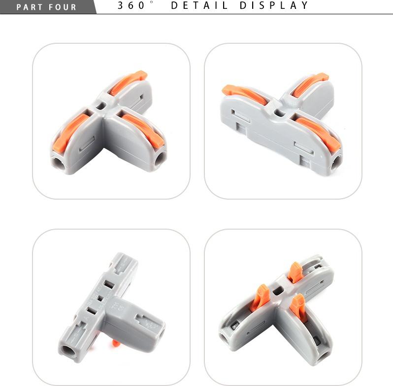 Разъем для проводов Электрический мини-быстрый разветвитель проводов Универсальный проводной кабель Клеммный блок Проводник Светодиодные ленты Быстрые разъемы