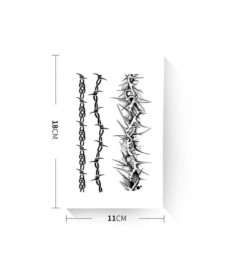 Herbal Temporary Tattoo, Thorn Armband Waterproof Design, Long-Lasting Juice Tattoo for Men Women, Non-Permanent