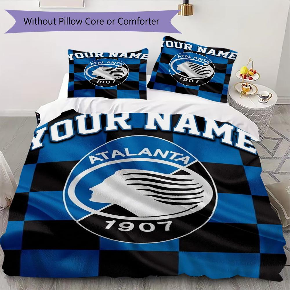 Custom Name Atalanta BC Pattern Bedding uilt Set uilt Cover Pillowcase Home Decoration Birthday Gift (1*duvet cover+2*pillowcase without core)