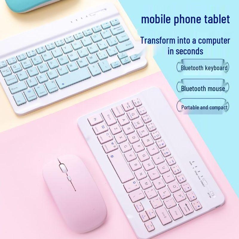 Rechargeable Wireless Bluetooth Keyboard & Mouse Combo for iPad, Tablets, Apple & Android Phones, Huawei, Lenovo