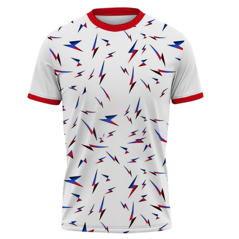 Lightning Tshirt for Men Badminton Tennis Series Quick Drying 3D Print Sweatshirt Sportswear Comfortable O-Neck Short Sleeve Tee