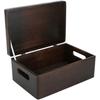 Boîte De Rangement En Bois À Décorer Brun | 30 X 20 X 14 Cm | Avec Couvercle Et Poignées