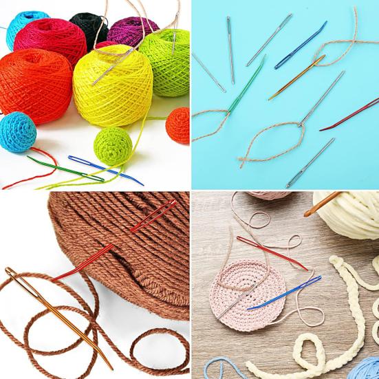 Yousheng 6/16Pcs Yarn Needle Set Assorted Darning Tapestry Needles Large Eye Blunt Bent Weaving Knitting Needles Sewing Crocheting Accessories