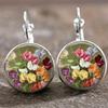 Серьги-подвески с цветочным узором в пасторальном стиле