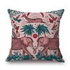 Tropical Plant Elephant Animal Pattern Home Decoration Cotton Linen Sofa Seat Cushion Cover