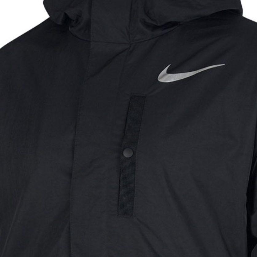 Nike Мужская спортивная куртка с капюшоном и принтом логотипа, большим карманом, черная CT2197-010