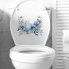 Акварельный синий цветок туалет с ванной комнатой украшение для дома настенная наклейка