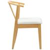 Dining Chair Set of 2 Natural Light Solid Rubberwood