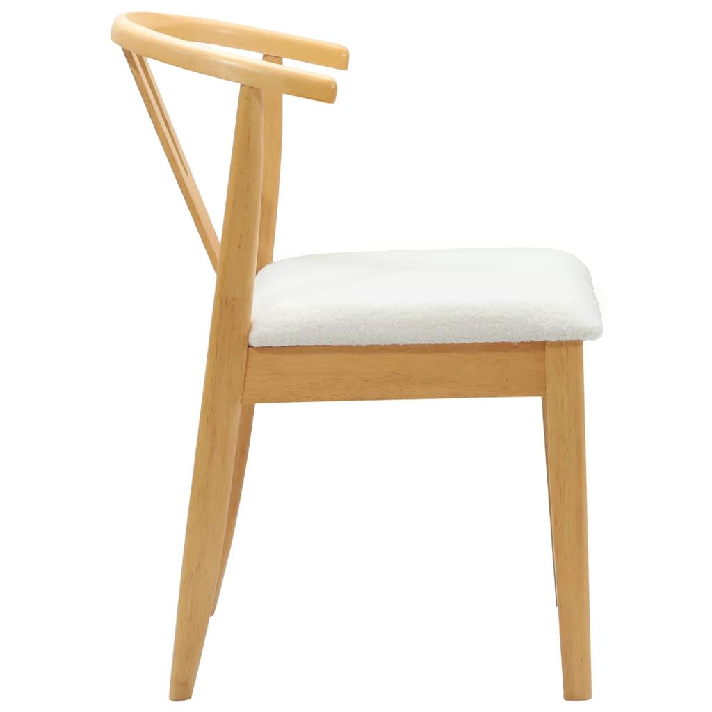 Dining Chair Set of 2 Natural Light Solid Rubberwood