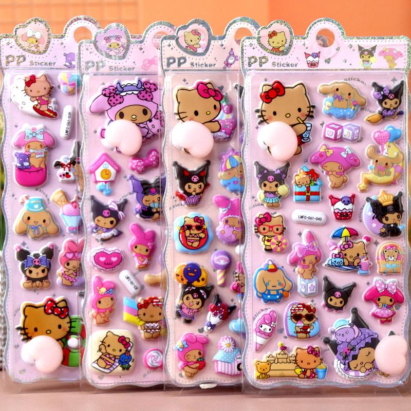 1Pcs Kawaii Sanrio Hello Kitty Soft Puffy Butt 3D Stickers DIY Laptop Scrapbook Phone Case Decor Decals Decompression Gifts