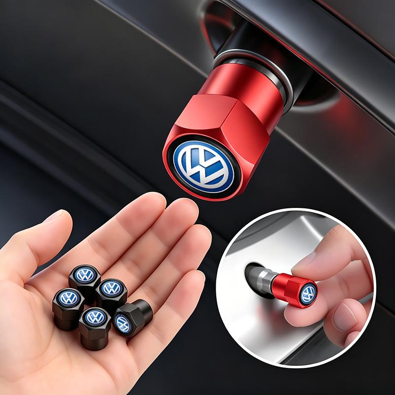 Volkswagen Car Tire Wheel Valve Caps Cover Suede VW Car Key Chain Ring Keychain For VW GTI Polo Golf Passat Tiguan Arteon Jetta zl3
