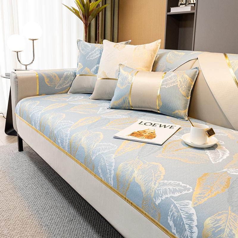 Новый европейский легкий роскошный чехол для дивана с золотым краем, подушка для сиденья, современный простой нескользящий чехол для дивана на все сезоны