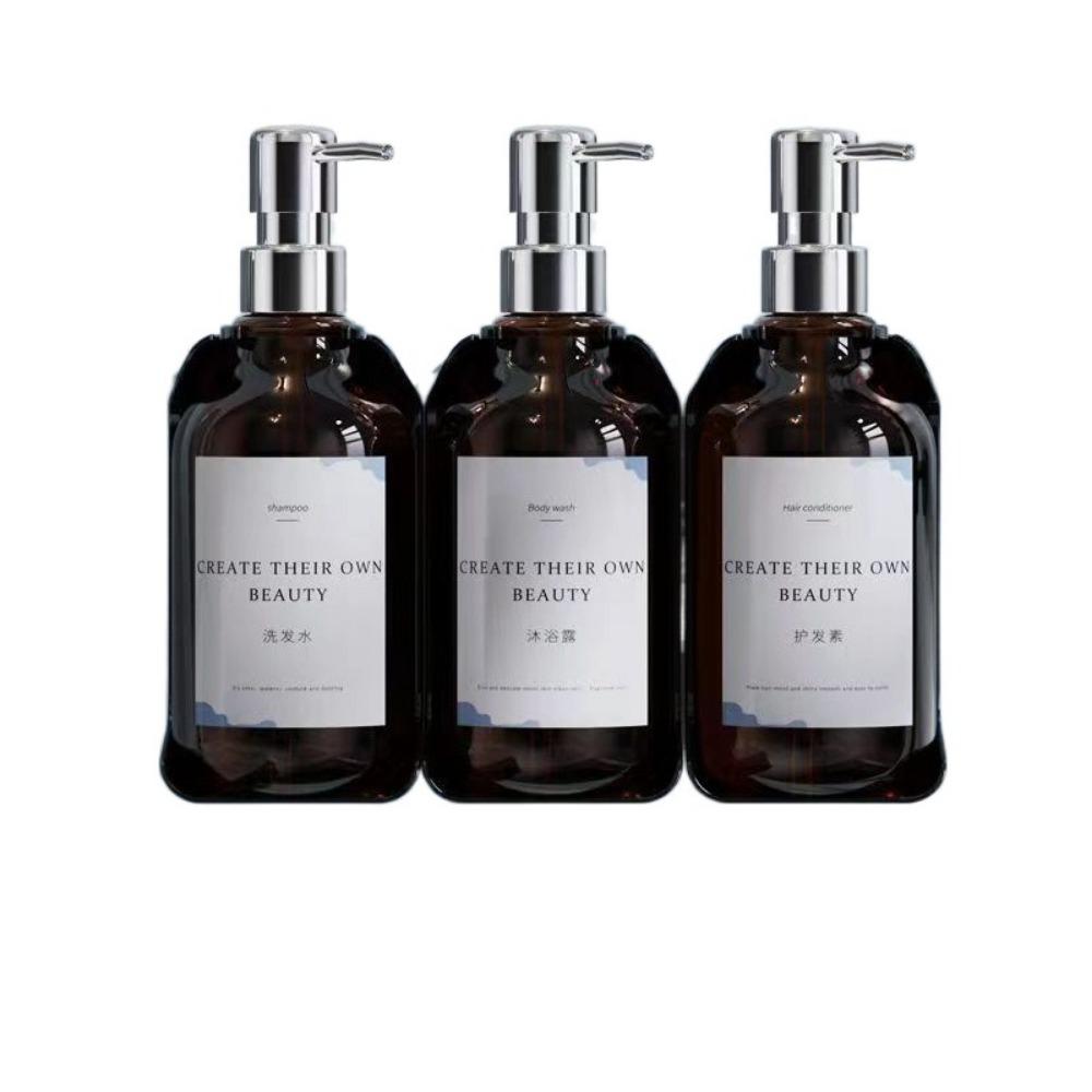 Hand Press Empty Pump Bottle Clear/Brown Hand Sanitizer Jar Wall Mounted Soap Dispenser Travel