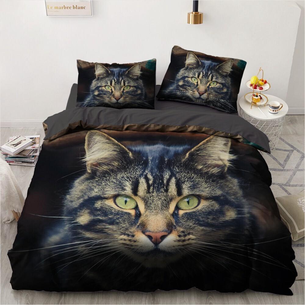 Комплект постельного белья с 3D животными Милый питомец Черная собака с принтом Набор пододеяльников Детский Взрослый Домашний декор Односпальный Двуспальный Кинг-сайз Подарок Милые собаки