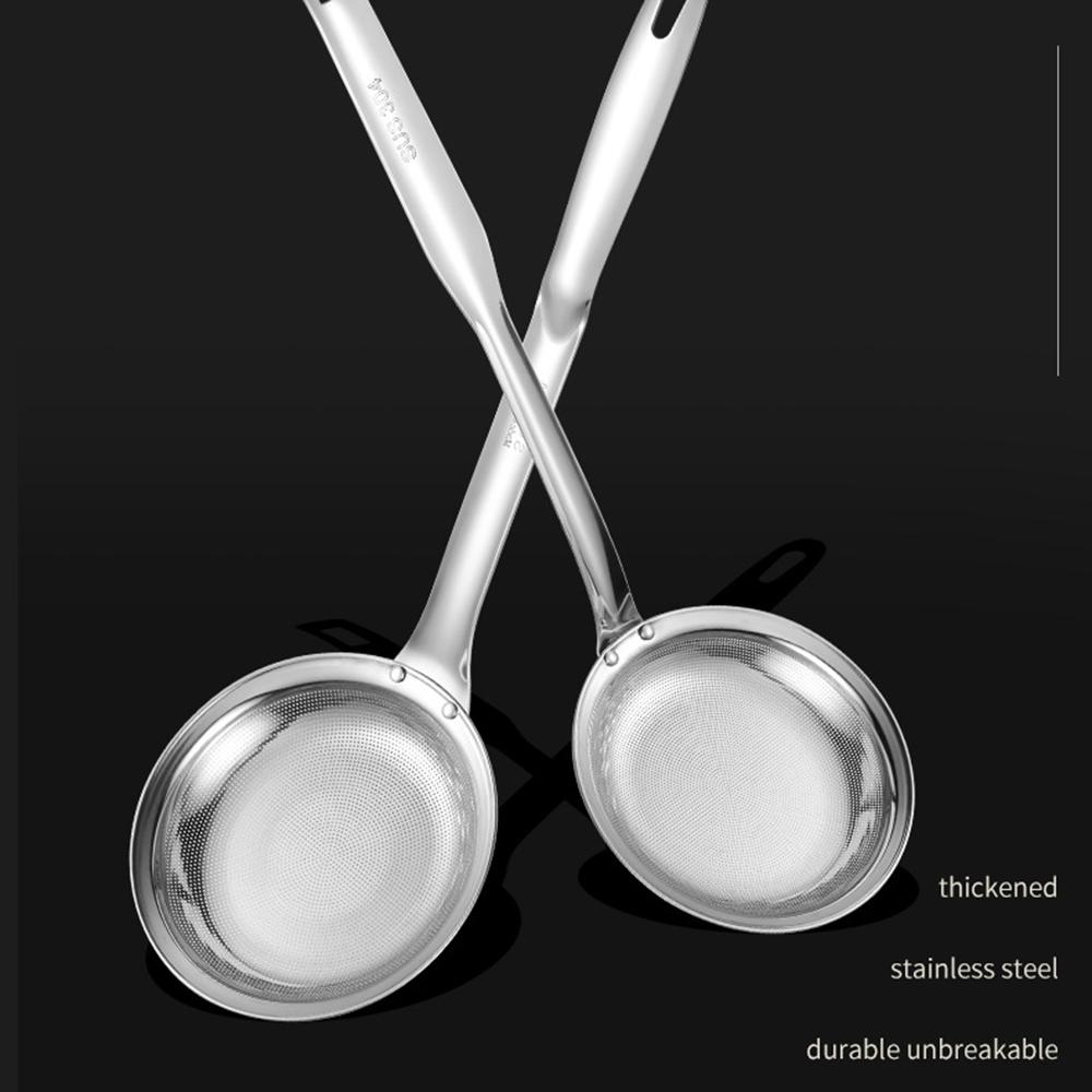 Long Handle Filter Scoop Colander Stainless Steel Fat Skimmer Spoon Fine Mesh Food Strainer Oil Filter Kitchen Accessories