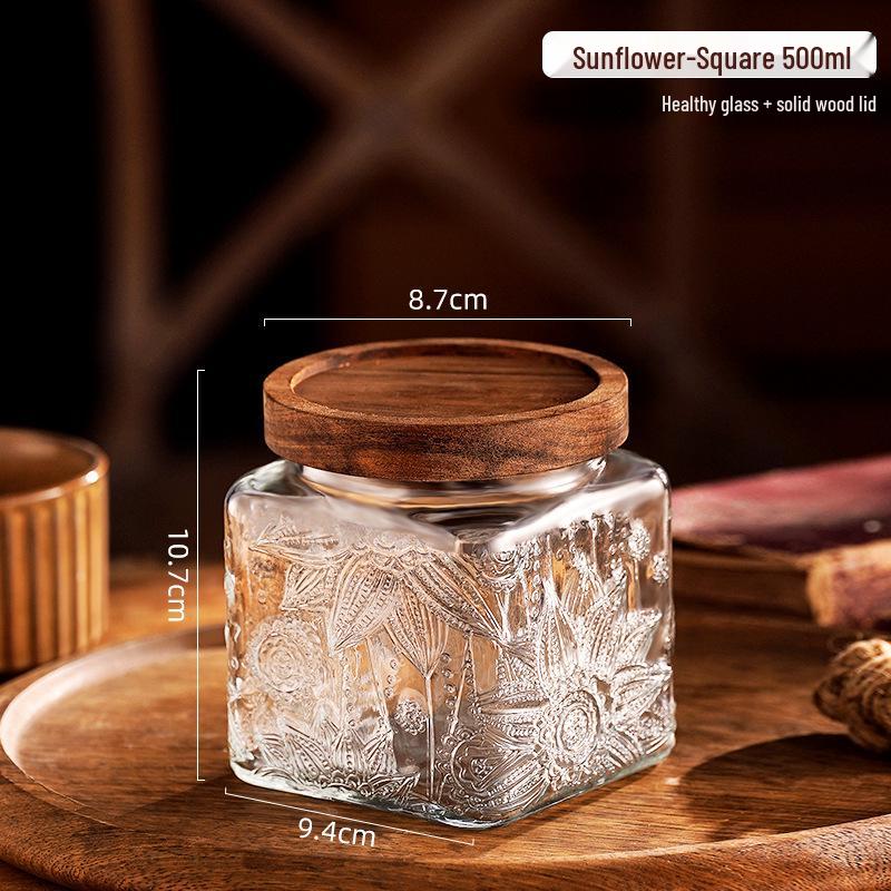 Стеклянная герметичная банка для хранения закусок, сухофруктов, чая, сахара и зерновых