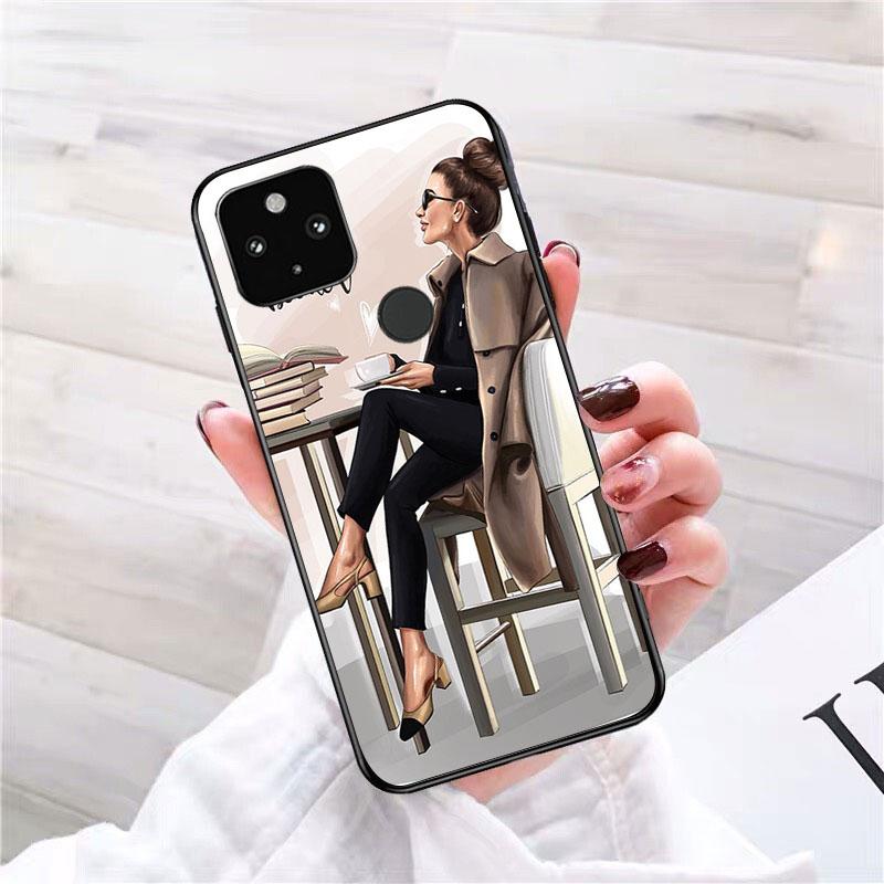 Хорошо, но чехол для телефона First Coffee Girl для Google Pixel 7 Pro 7 6A 6 Pro 5A 4A 3A Pixel 4 XL Pixel 5 6 4 3 XL 3A XL 2 XL