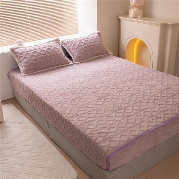 Зимняя бархатная простыня на подкладке из тафты, теплая простыня из мягкого кораллового флиса с резинкой, утепленное плюшевое меховое покрывало, наматрасник (Нет наволочек)