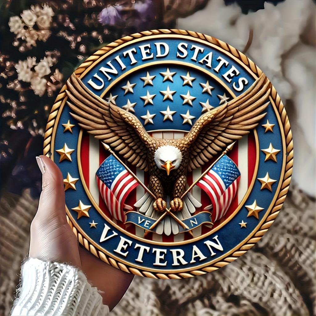 Patriotic U.S. Army Spirit with the American Legion Vintage Aluminum Wall Art, 8x8 Inches - Perfect for Garages, Dining Rooms