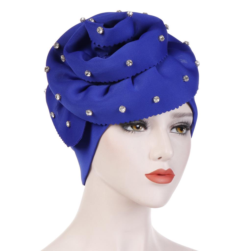 Fashion Women's Beanie With Flower Ruffle Muslim Headband Hair Loss Hat Headband Cancer Chemical Hat Fashion Hat