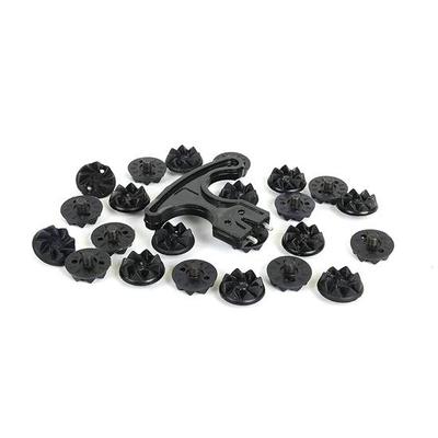 Универсальные резиновые шипы для крикета KNK (24pcs)-Совместим со всеми ведущими брендами – Прочный и противоскользящий для максимального сцепления Черный
