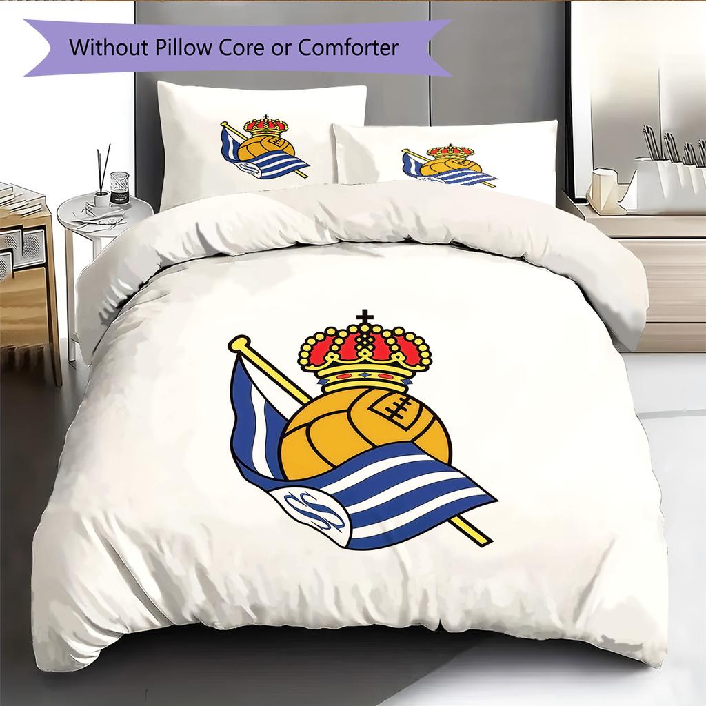 Real Sociedad Pattern Bedding Quilt Set  Home Decoration  Gift (1 * duvet cover + 2 * pillowcase  without core)
