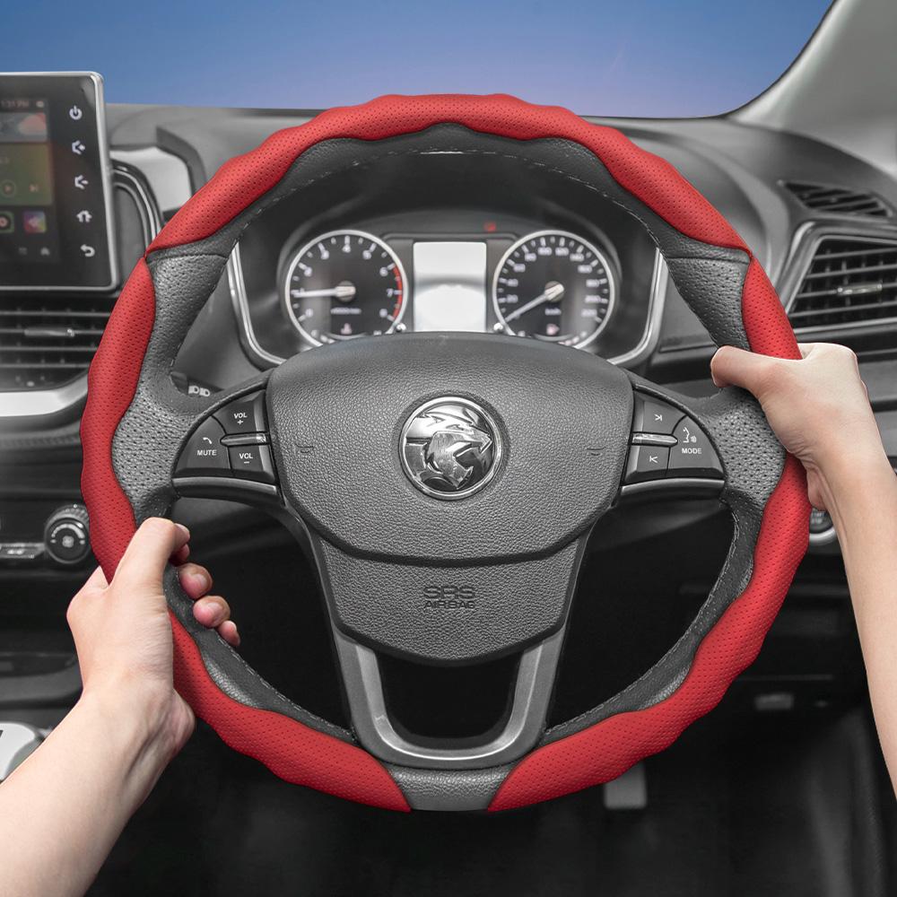 Подходит для чехла на руль Proton, Спортивный дизайн в форме волны, Дышащая кожа, Сегментированный влагопоглощающий защитный чехол на руль,