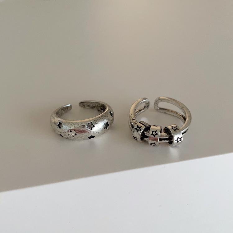 Trendy Korean Retro Five-Point Star Open Ring - Unisex Cold Style