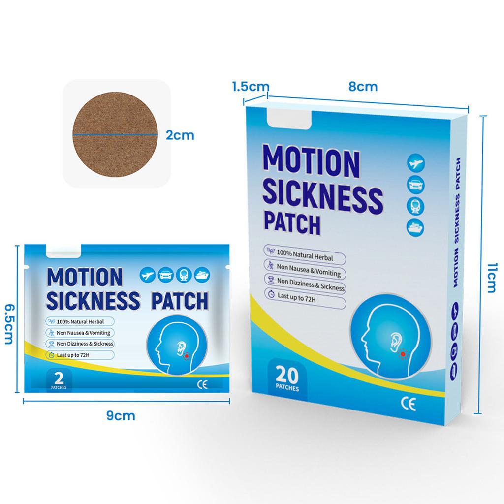 Motion Sickness Patch Lightweight Waterproof Portable Airplane Sickness Patch for Travel