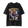 American basketball retro wasteland feng shui wash t-shirt star print men's and women's fashion casual sports stacked tops ins tide